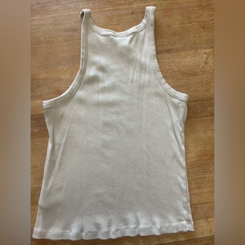 H&M Cream Ribbed Tank with Text Detail - Picture 5 of 5